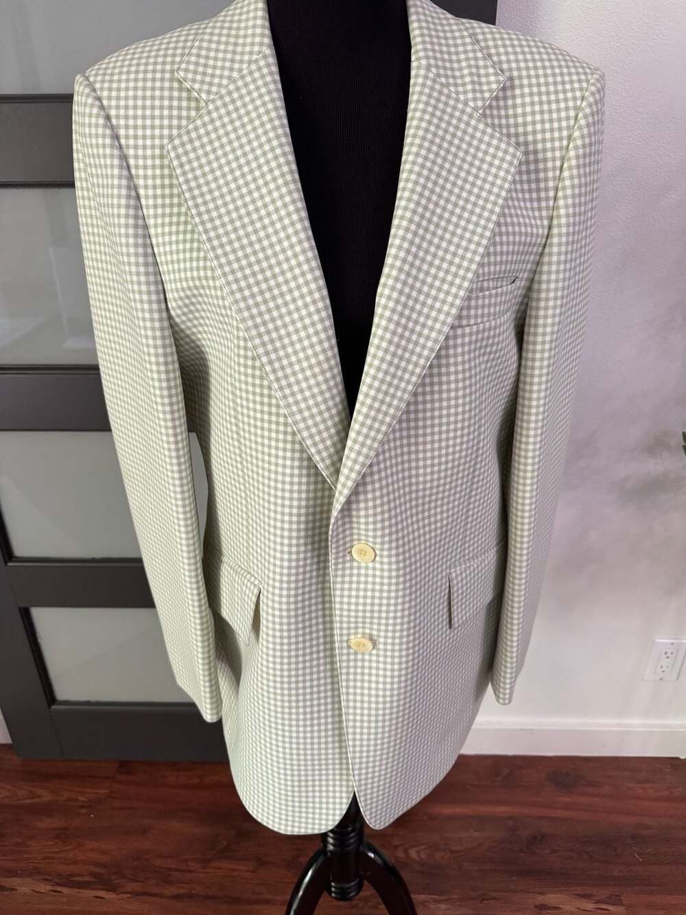 Vintage The Knack Men's Gingham Check Sport Coat Blazer
